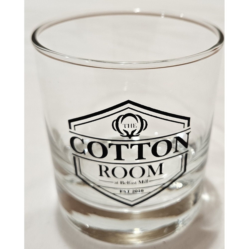 The Cotton Room Belfast Mill Whiskey Rocks Glass Barware Tumbler EST 2016